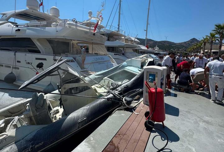Marinaya demirli lastik botta patlama; 1 yaralı