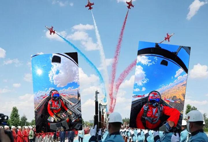 MSB görüntüleri paylaştı! Türk Yıldızları'nın selamlama uçuşundaki kokpit görüntülerini