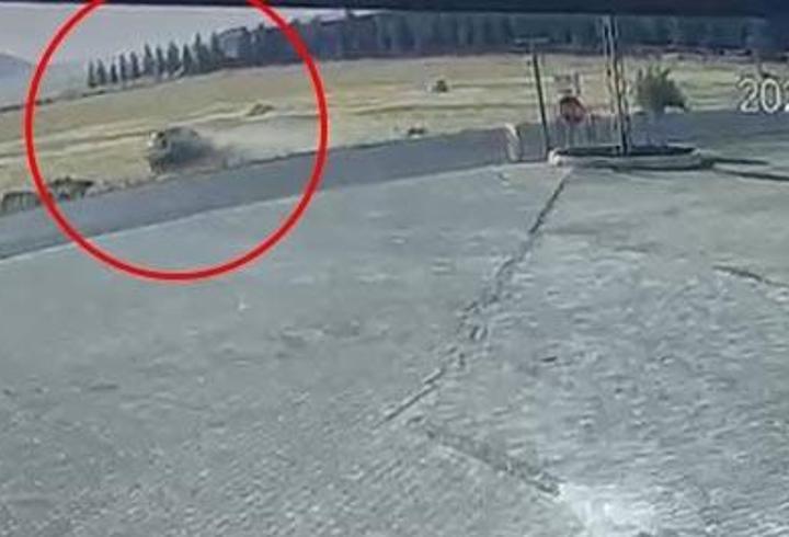 Mardin’de otomobilin takla attığı kaza kamerada