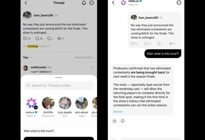 Threads direkt mesajlarında Meta AI geldi