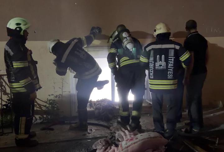 Erzurum’da bir binanın bodrum katında yangın: 6 kişi dumandan etkilendi