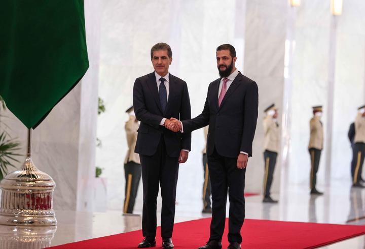Suriye Cumhurbaşkanı Şara, IKBY başkanı Barzani ile görüştü