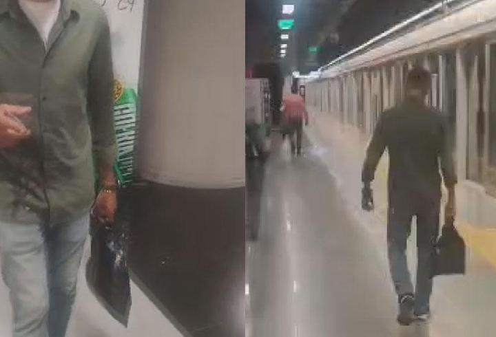 Metro durağında skandal! Yasağa aldırış etmeden sigara içti