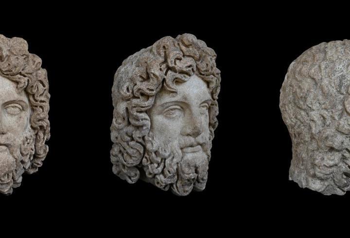Aspendos’ta şifanın 1800 yıllık dev heykeli gün yüzüne çıktı