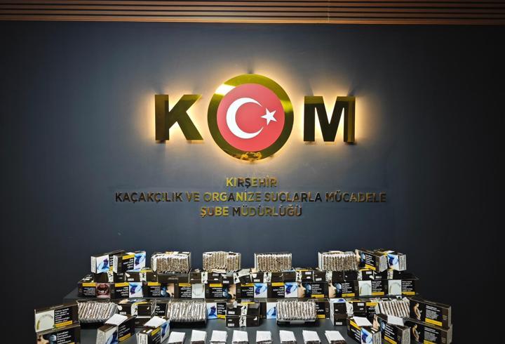 Kırşehir'de 15 bin 80 paket dolu makaron ele geçirildi