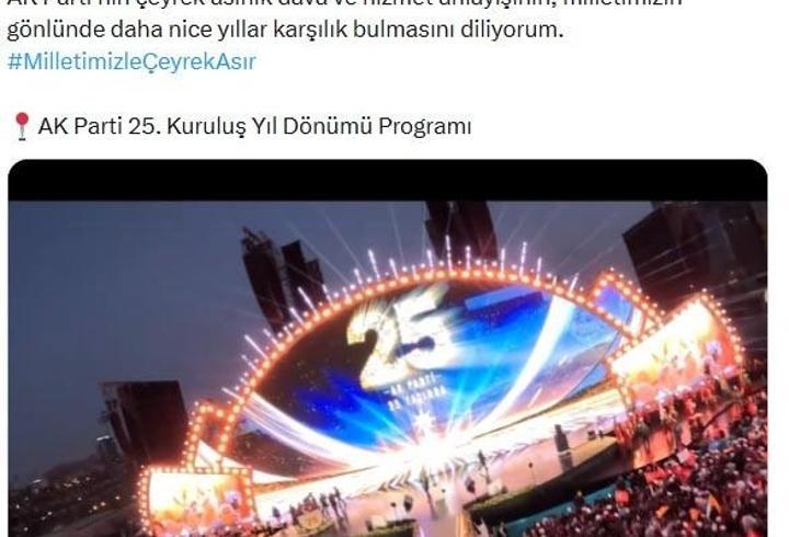 Emine Erdoğan'dan, AK Parti'nin 25'inci kuruluş yıl dönümü programı paylaşımı