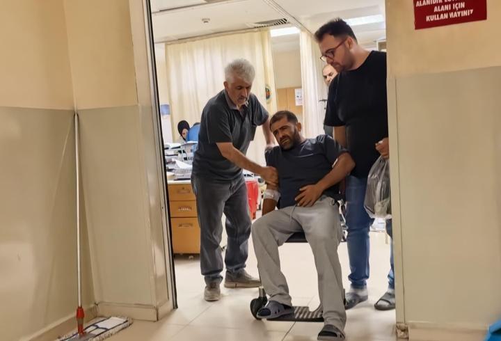 Karnına çivi saplanan mobilya işçisi yaralandı