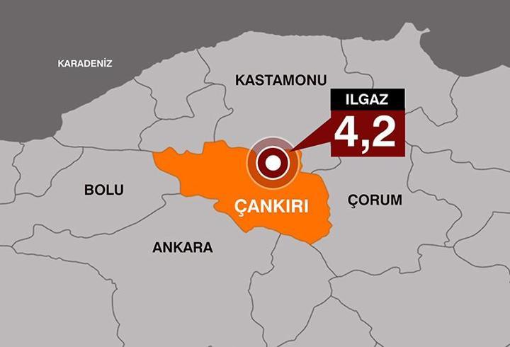 Çankırı'da 4,2 büyüklüğünde deprem