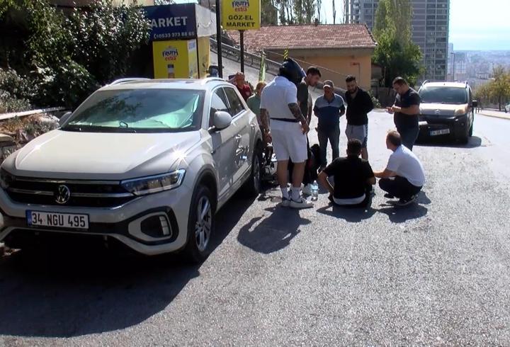 Maltepe'de hafif ticari araçla motosiklet çarpıştı: 1 yaralı