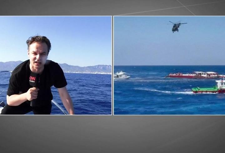 CNN TÜRK geminin enkazının yanında: 18 kişi her yerde aranıyor.