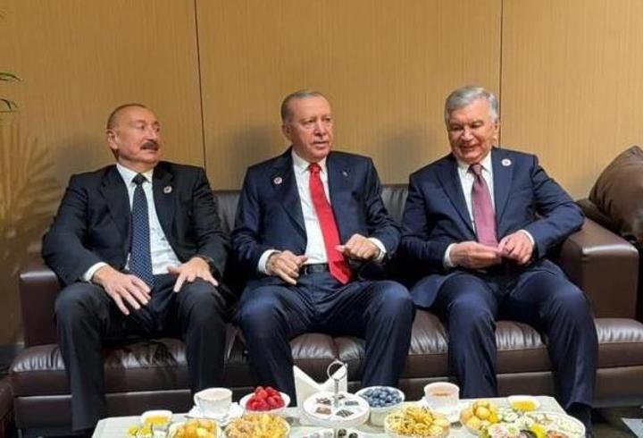 Cumhurbaşkanı Erdoğan, Aliyev ve Mirziyoyev ile bir araya geldi