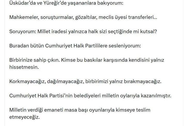 Kılıçdaroğlu: Milletin verdiği emaneti masa başı oyunlarıyla kimseye teslim etmeyeceğiz