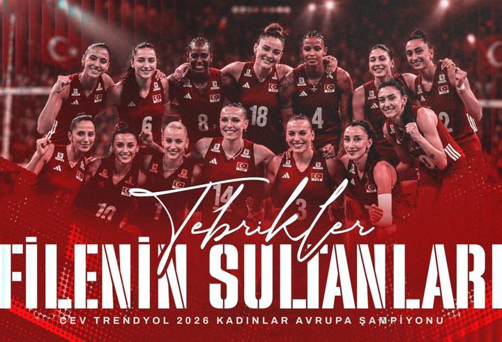 Emine Erdoğan'dan Avrupa Şampiyonu olan A Milli Kadın Voleybol Takımı'na tebrik