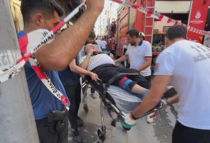 Şişli'de iş yerinde çıkan yangında 1'inci kattan atlayan kişi yaralandı