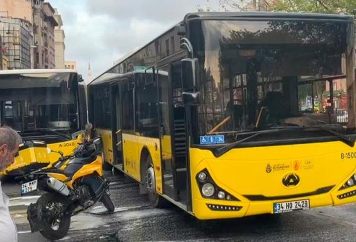 Şişhane’de iki İETT otobüsü çarpıştı