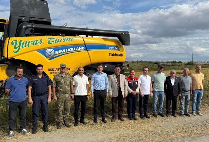 İpsala'da çeltik hasadı gerçekleştirildi