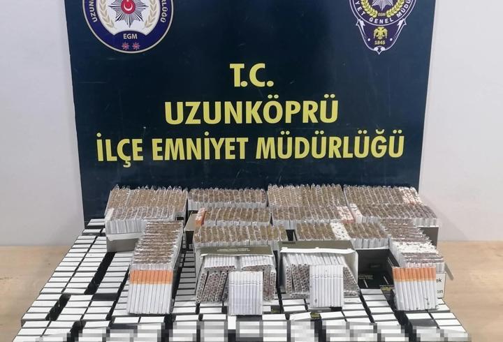Edirne'de iş yerlerinde 12 bin 420 makaron ele geçirildi