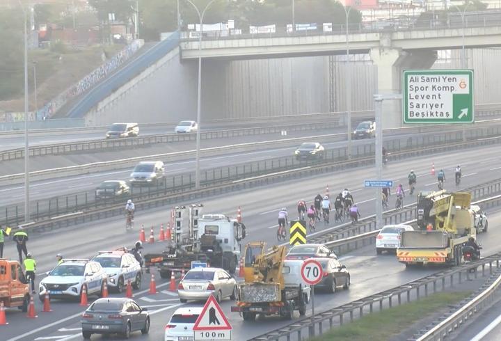 İstanbul’da bisiklet yarışı nedeniyle FSM Köprüsü'nde Ankara yönü trafiğe kapatıldı