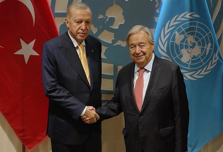 Cumhurbaşkanı Erdoğan'dan BM diplomasisi: Guterres ile bir araya geldi
