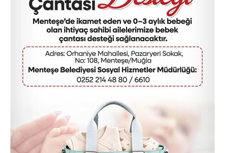 Menteşe Belediyesi'nden 'bebek çantası' desteği