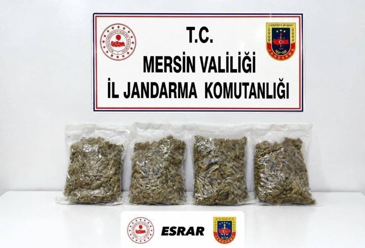 Mersin’de 2 kilo 100 gram esrar ele geçirildi