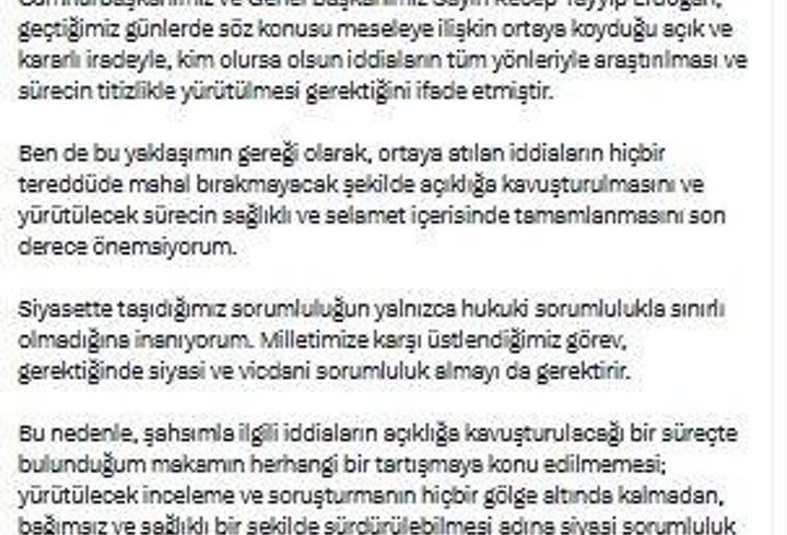 AK Parti'li Kaya: Tüm görevlerimden affımı Sayın Genel Başkanımızdan istedim