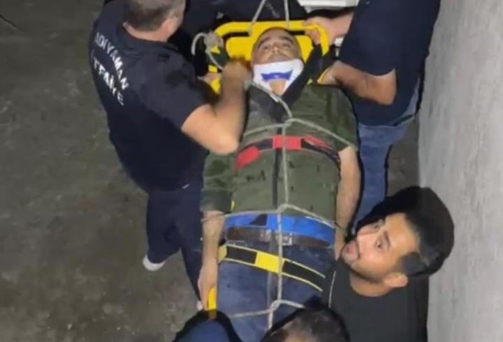İnşaatta merdiven boşluğuna düşen bekçi yaralandı