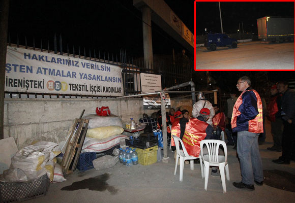 İşçilere çadır müdahalesi