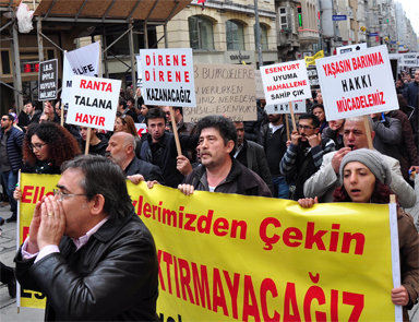 Konut mağdurları Taksime çıktı
