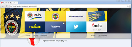 Fenerbahçe temalı Yandex.Browser