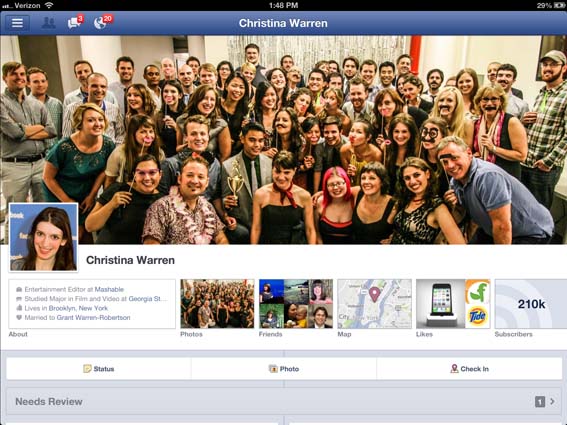 Facebook iPad ve iPhoneda artık daha hızlı