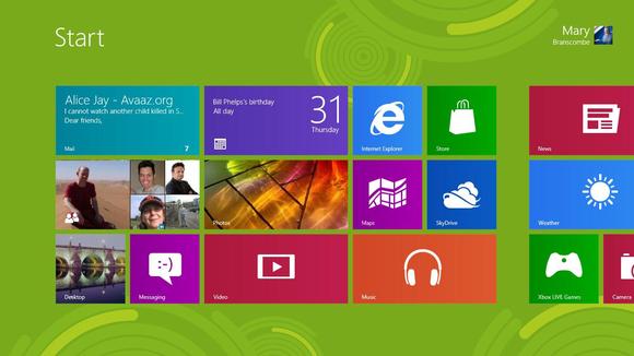 Windows 8in deneme sürümü kullanımda