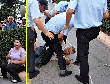 Zabıtalar ne ona, ne de eşine acıdı
