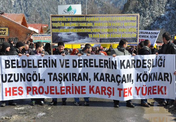 Uzungölde HES protestosu
