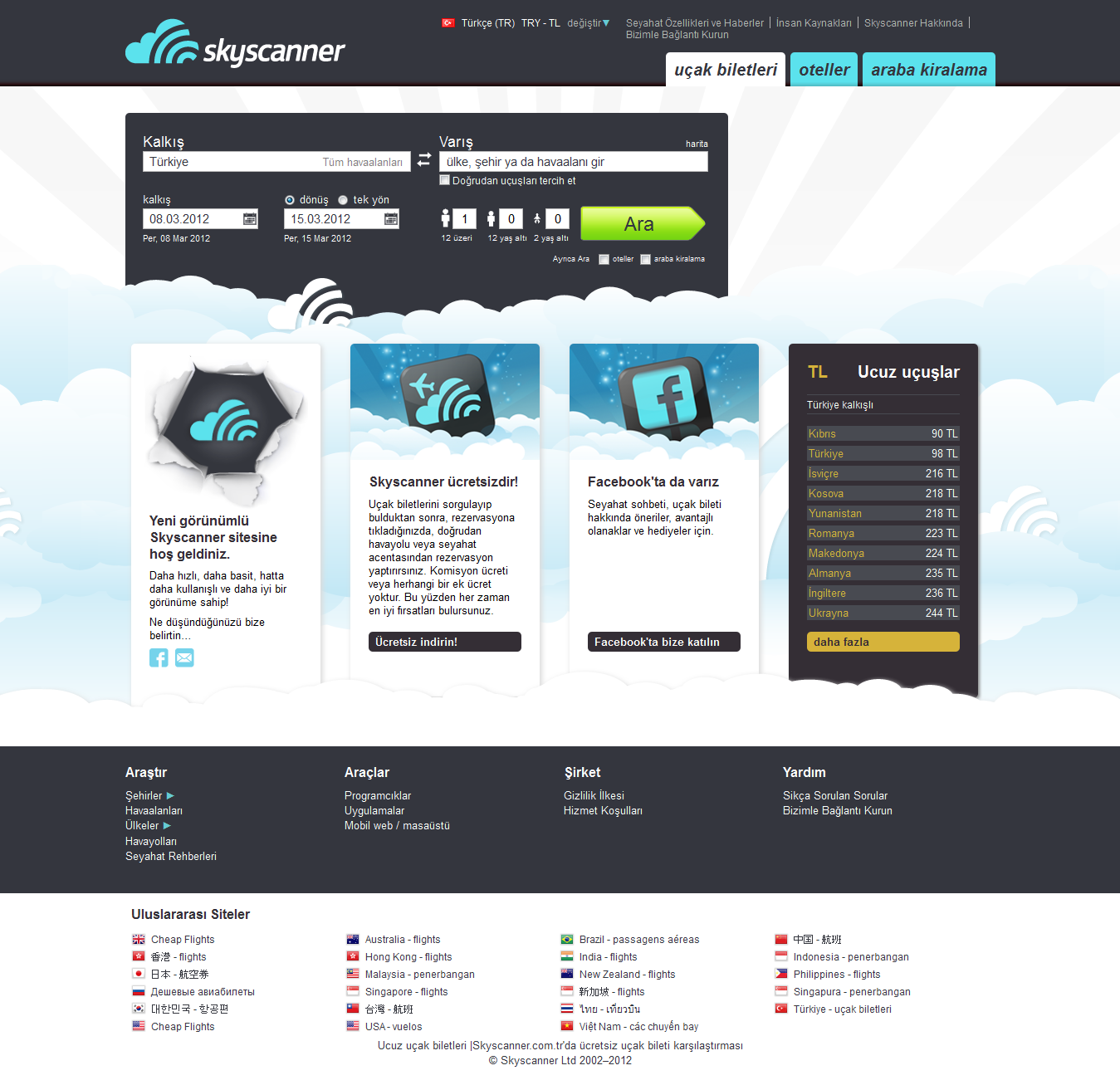 Skyscanner yüz değiştirdi
