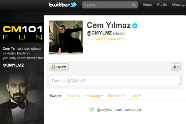 Cem Yılmazın adı Twittera yetiyor