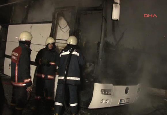 Otobüste yangın korkuttu