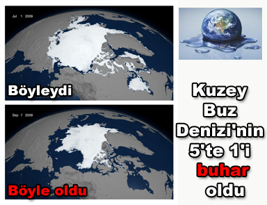Kuzey Buz Denizinin 5te 1i buhar oldu
