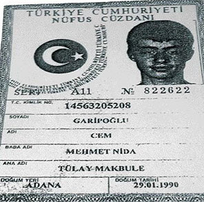 İşte Cem Garipoğlunun sahte kimliği