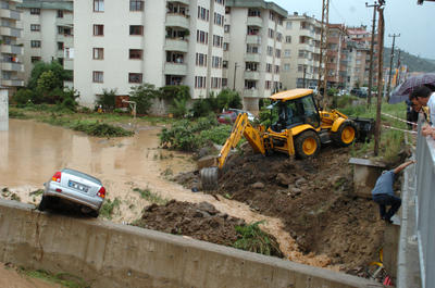 Giresunda her taraf su altında