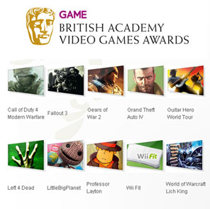 BAFTA 2008in En İyi Oyunları için geri sayım