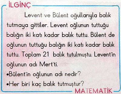 İlköğretim Matematik kitabında ilginç soru