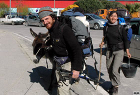 Köpek ve eşekle dünya turu