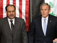 Bush ile Maliki Irakta hemfikir