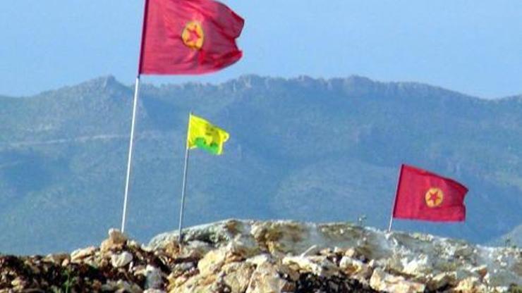 Karakol duvarına PKK bayrağı