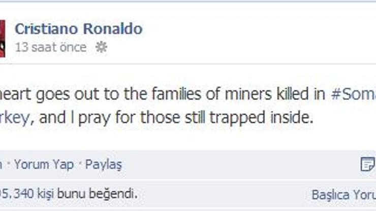 Cristiano Ronaldo Soma için dua ediyor