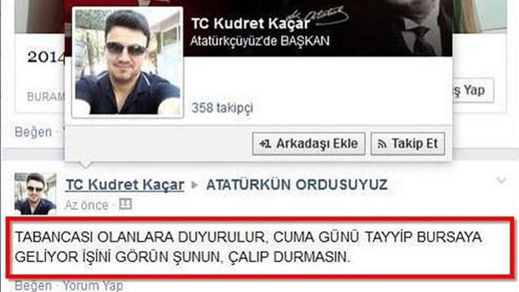 Başbakanla ilgili tabancalı tweete tutuklama