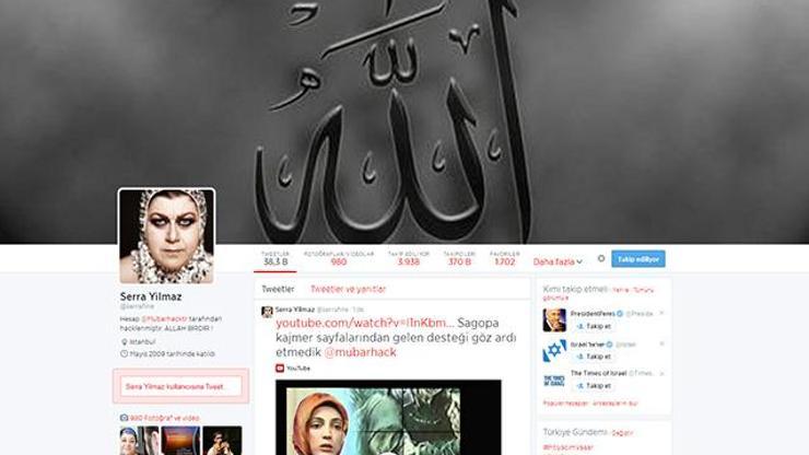 Serra Yılmazın twitter hesabı hacklendi