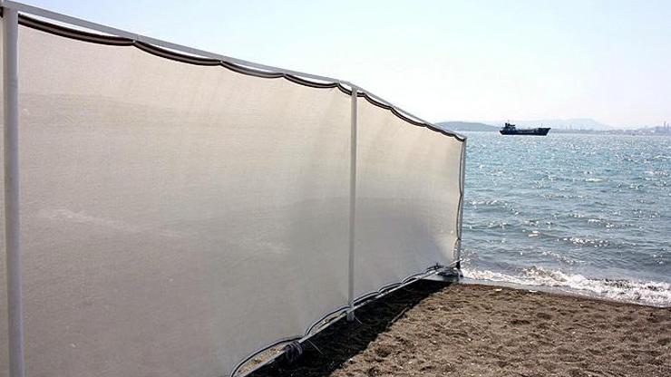 Tatilcilerin tepkisini çeken paravan