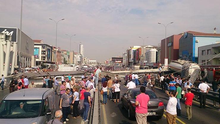 Avcılarda üst geçit çöktü